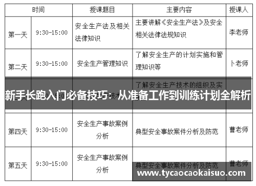 新手长跑入门必备技巧：从准备工作到训练计划全解析
